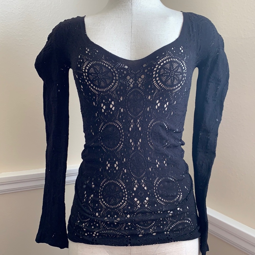 Free People black Lacey top. Size XS/S